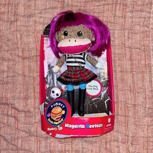 NWB Planet Sock Monkey Doll- Magenta Beetsch